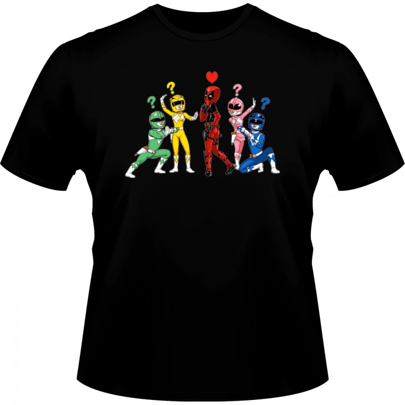 T-shirt - okiWoki - Force Rouge - Power Rangers et Deadpool - L Homme 