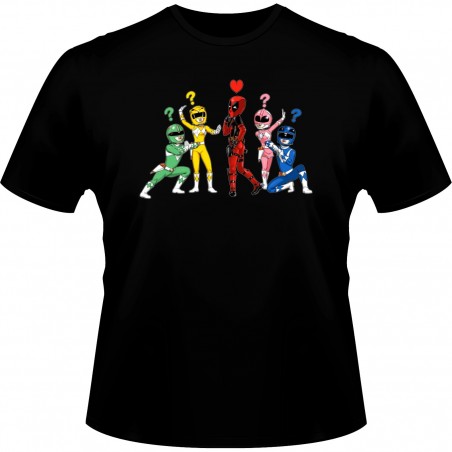 T-shirt - okiWoki - Force Rouge - Power Rangers et Deadpool - L Homme 