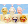 Peluche - Lapin blanc crème avec écharpe