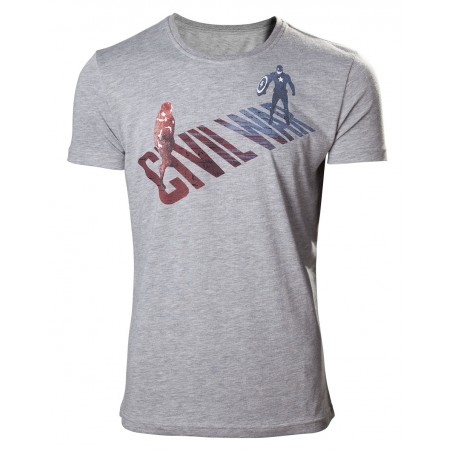 T-shirt Bioworld - Captain America Civil War - Cap VS Iron Man - S Homme