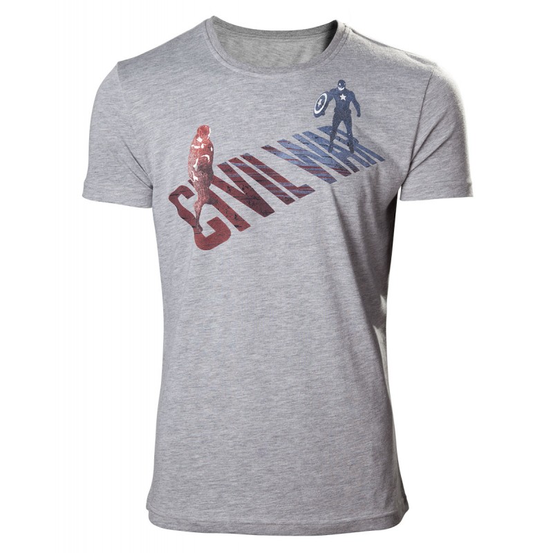 T-shirt Bioworld - Captain America Civil War - Cap VS Iron Man - M Homme 