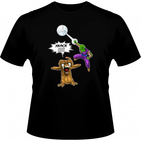 T-shirt - okiWoki - MAISON !!! - E.T / Dragon Ball / Dragon Ball - Fond Noir - M Homme