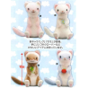 Peluche - Furet assis blanc