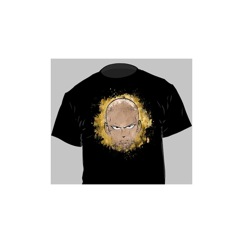 T-shirt One Punch Man - Saitama Sérieux - Fond Noir - M Homme 