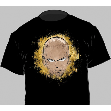 T-shirt One Punch Man - Saitama Sérieux - Fond Noir - XL Homme 
