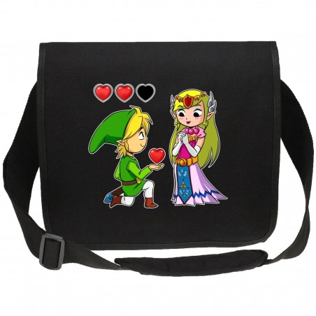 Sac - okiWoki - Un Héro Offrant son coeur à sa belle princesse - Zelda - L 35 x H 28 x P12