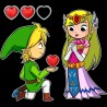 Sac - okiWoki - Un Héro Offrant son coeur à sa belle princesse - Zelda - L 35 x H 28 x P12