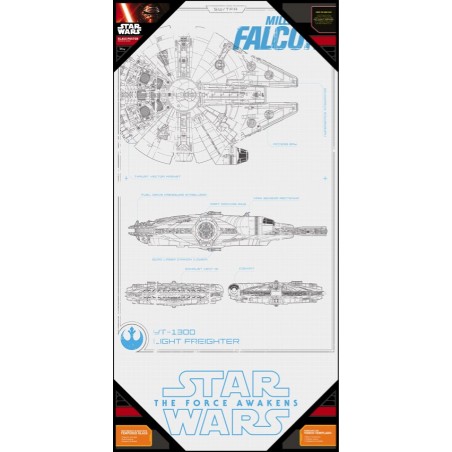 Cadre en Verre - Star Wars - Faucon Millenium