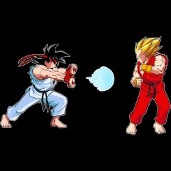 T-shirt - okiWoki - Kamehamehadoken - Dragon Ball - Fond Noir - L Homme 