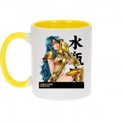 Mug - okiWoki - La Sublime Clara née sous le Signe du Verseau ! - Saint Seiya - Fond Jaune