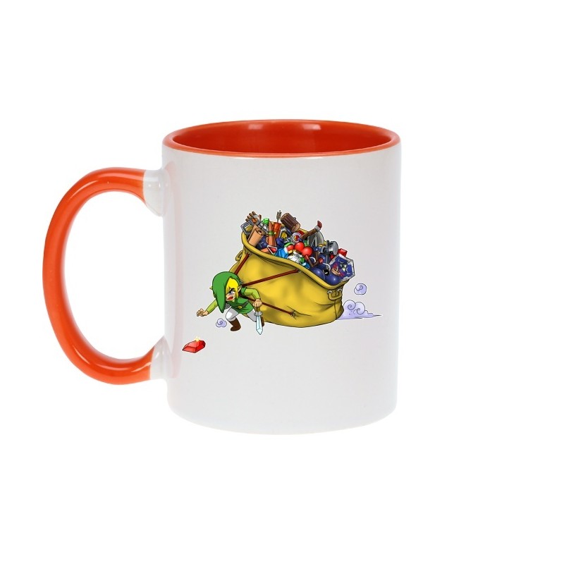 Mug - okiWoki - Paré pour l'Aventure !! (Rubis - Rouge) - Zelda - Fond Orange