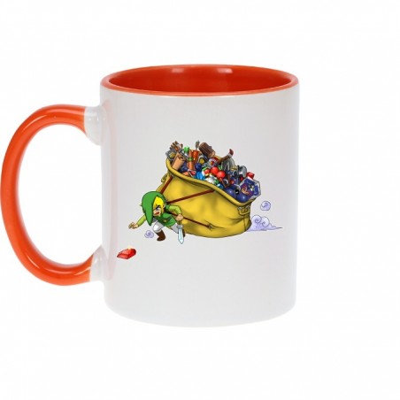 Mug - okiWoki - Paré pour l'Aventure !! (Rubis - Rouge) - Zelda - Fond Orange