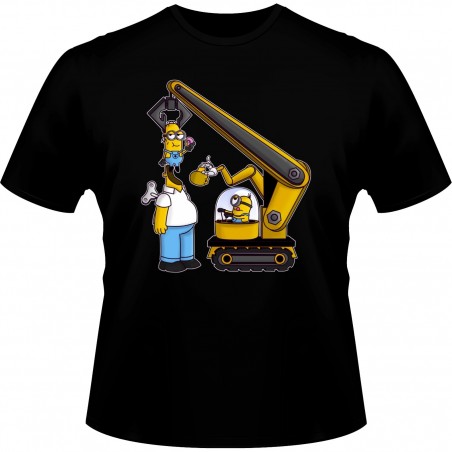 T-shirt - okiWoki - Les Maîtres du Camouflage - Moi Moche et Méchant/ Simpson - Fond Noir - M Homme