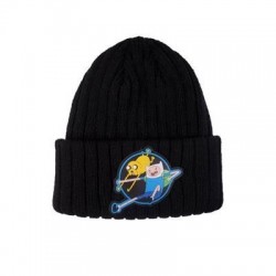 Bonnet - Adventure Time - Jake et Finn - Fond Noir - Unisexe 