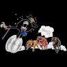 T-shirt - okiWoki - Le meilleur ami du Chien ! - One Piece - Fond Noir - M Homme 