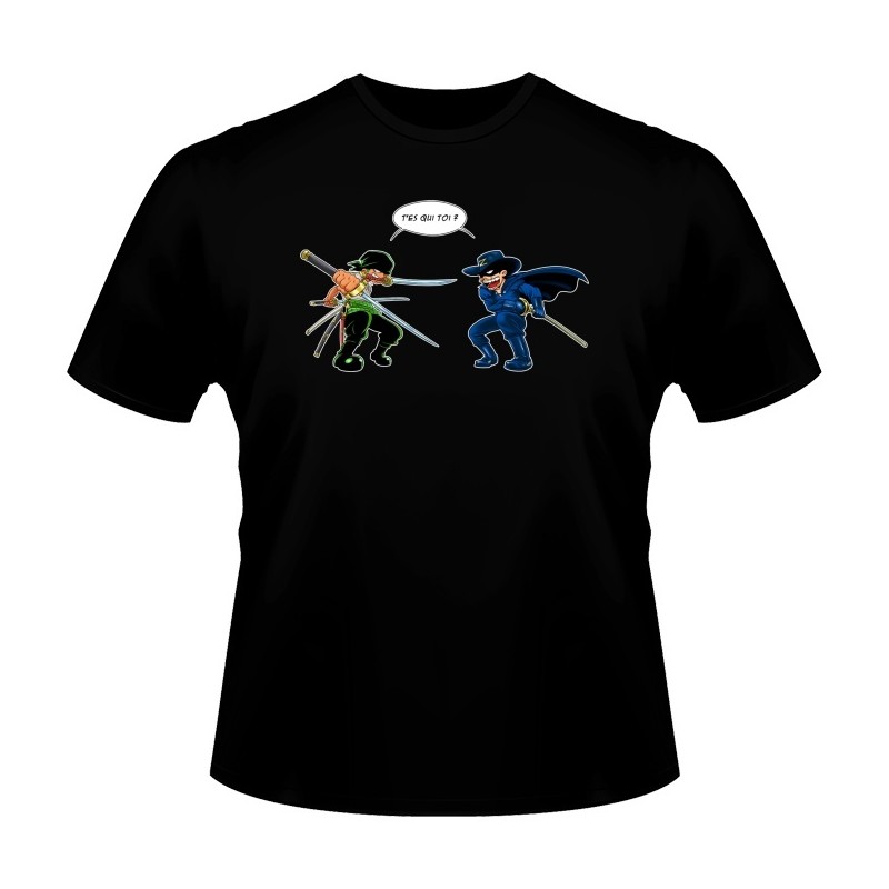 T-shirt - okiWoki - T'es qui toi ? (Version qui dégénère) - One Piece - Fond Noir - M Homme 