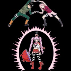 T-shirt - okiWoki - Fusion No Jutsu !! - Naruto / One Piece - Fond Noir - M Homme 
