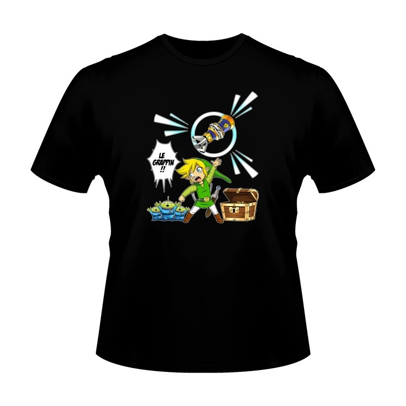 T-shirt - okiWoki - Le Grappin!! - Zelda / Toy Story - Fond Noir - L Homme 