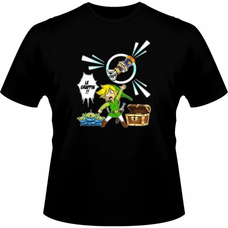 T-shirt - okiWoki - Le Grappin!! - Zelda / Toy Story - Fond Noir - L Homme