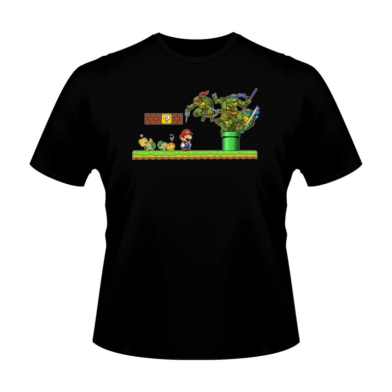 T-shirt - okiWoki - La Revanche des Tortues ! - Nintendo - Fond Noir - L Homme 