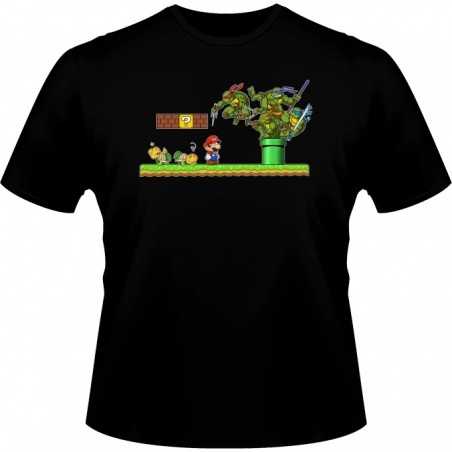 T-shirt - okiWoki - La Revanche des Tortues ! - Nintendo - Fond Noir - L Homme