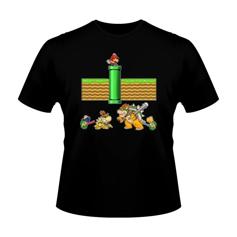 T-shirt - okiWoki - Un mauvais tuyau... - Nintendo - Fond Noir - L Homme 
