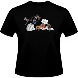 T-shirt - okiWoki - Le meilleur ami du Chien ! - One Piece - Fond Noir - L Homme 