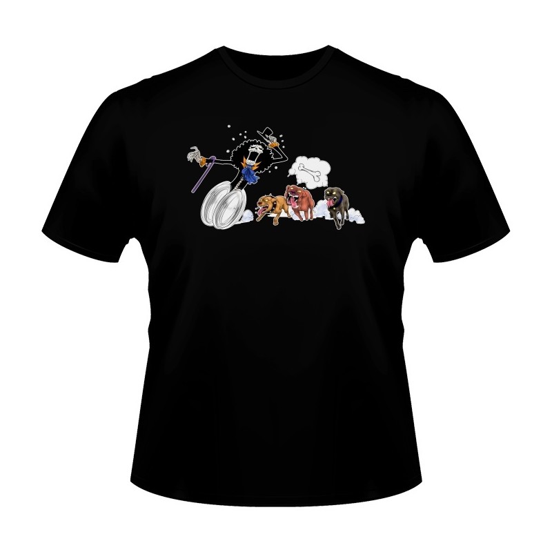 T-shirt - okiWoki - Le meilleur ami du Chien ! - One Piece - Fond Noir - L Homme 