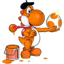 Mug - okiWoki - Peinture fraîche - Yoshi Orange - Nintendo - Fond Orange