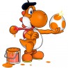 Mug - okiWoki - Peinture fraîche - Yoshi Orange - Nintendo - Fond Orange