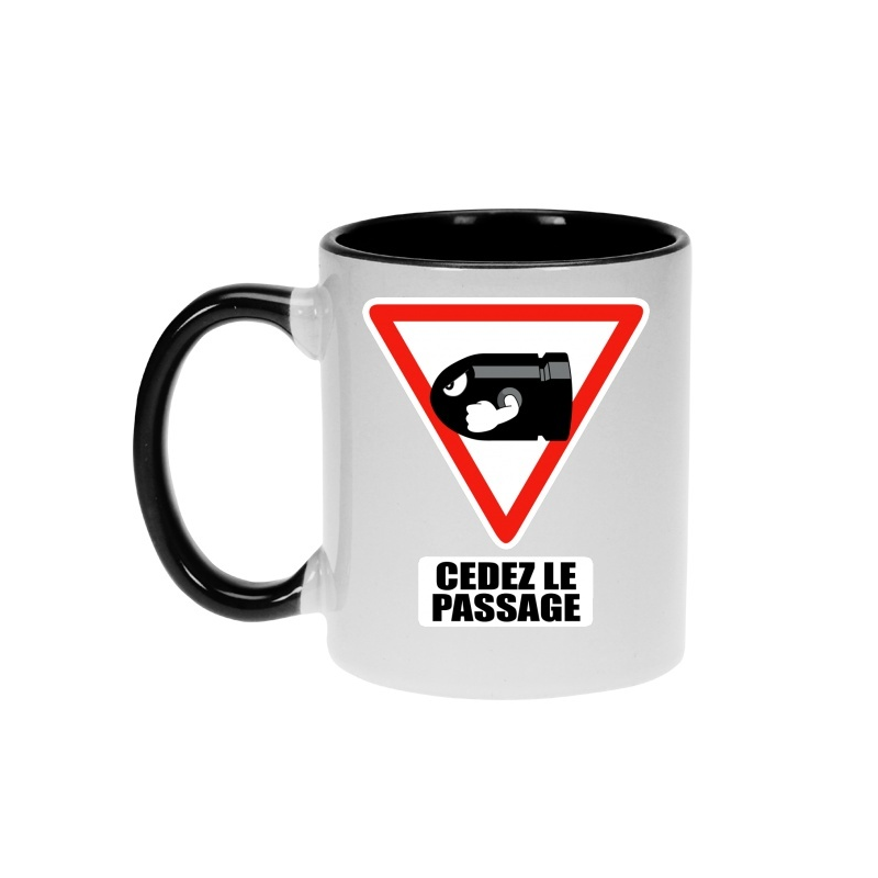 Mug - okiWoki - Cédez le passage ! - Nintendo - Fond Noir