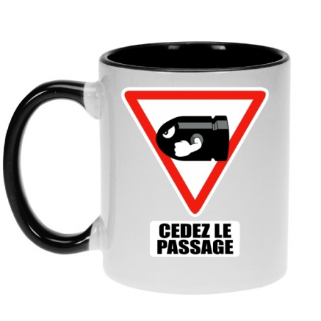 Mug - okiWoki - Cédez le passage ! - Nintendo - Fond Noir