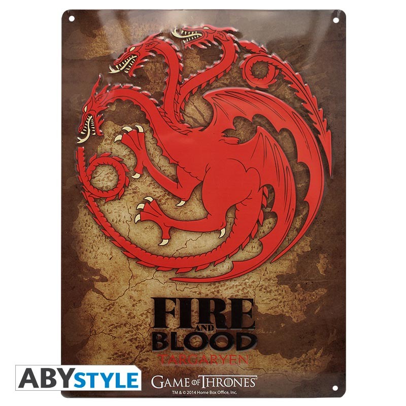 Plaque Métallique - Game of Thrones - Targaryen (28x38)