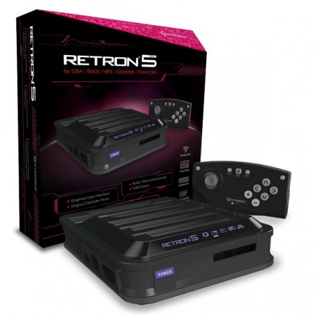 Console - RetroN 5 (Multi console NES, SNES, MD, GB/GBA universelle et HDMI) - Noire