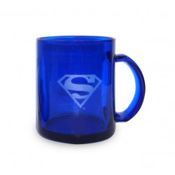 Mug transparent bleu - Superman - Logo