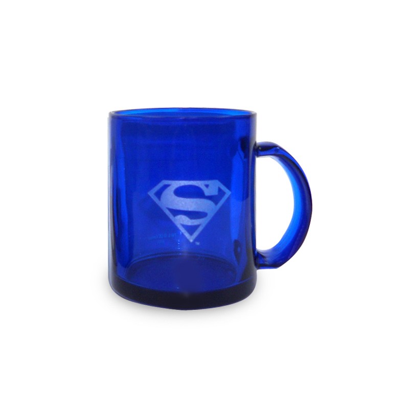 Mug transparent bleu - Superman - Logo
