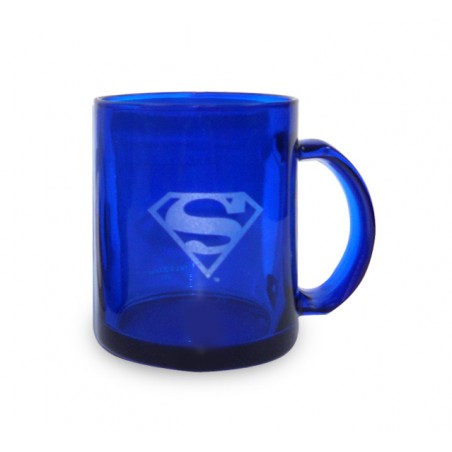 Mug transparent bleu - Superman - Logo