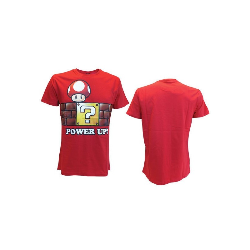 T-shirt Bioworld - Nintendo - Power Up Red - M Homme 