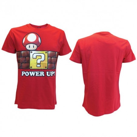 T-shirt Bioworld - Nintendo - Power Up Red - M Homme