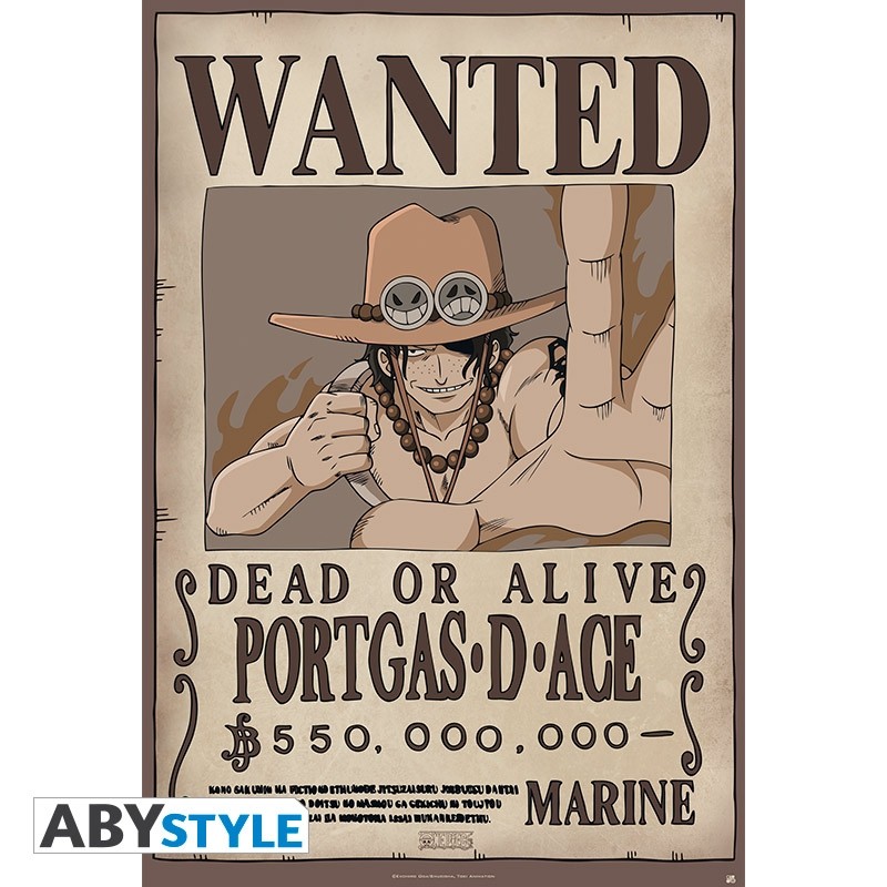 Poster - Wanted Ace - One Piece - Roulé et filmé