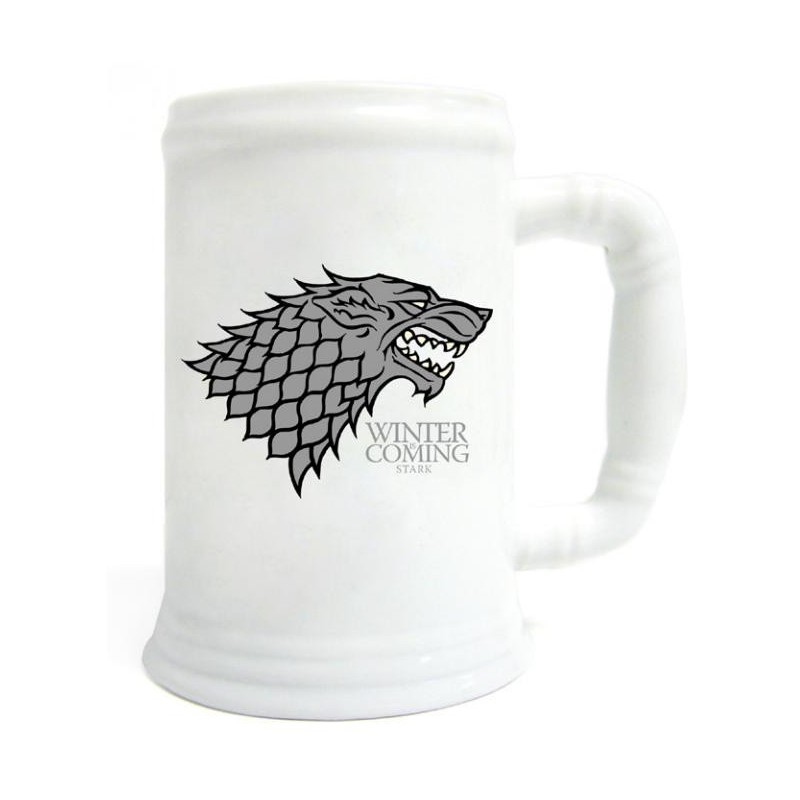Chope à Bière - Game Of Thrones - "Famille Stark " - Blanche