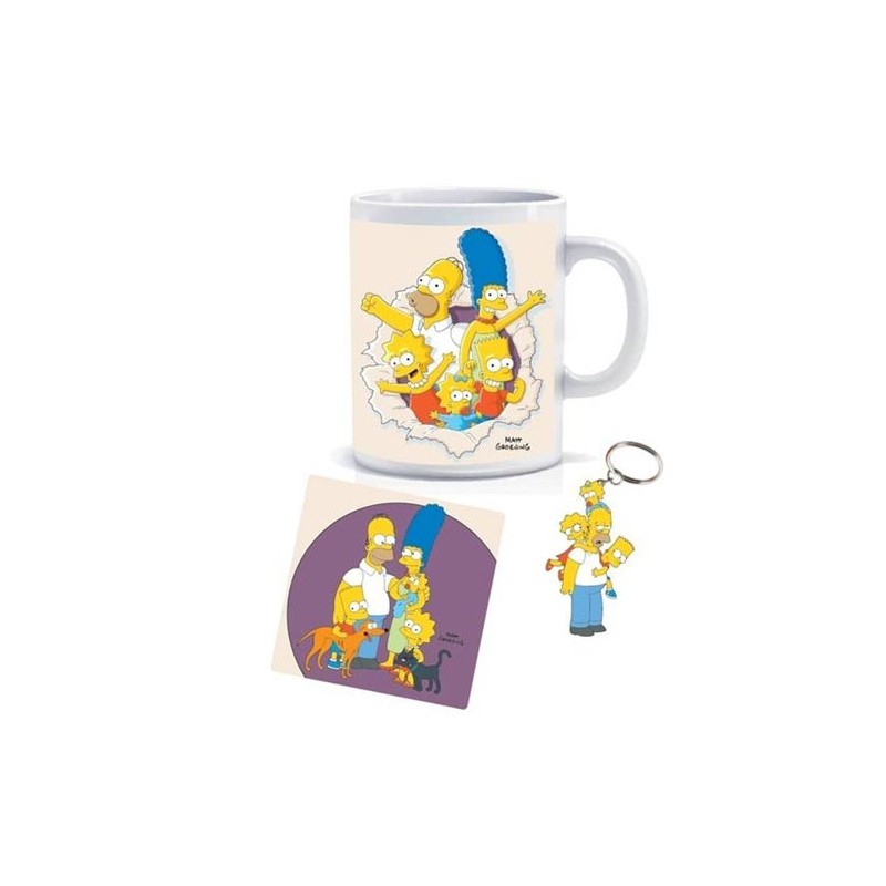 The Simpsons - Mug Famille + porte clef sous-bock