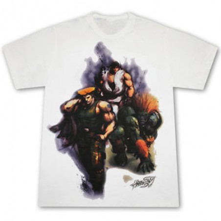 Street Fighter IV - T-shirt Blanka Guile Ryu - XL Homme 