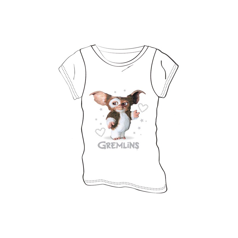 Gremlins - T-shirt Mogwaï coeur blanc - M Homme 