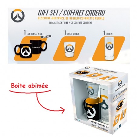 Produit abîmé - Gift Pack Overwatch - Verre 29cl + Shooter + Mini Mug "Logo"