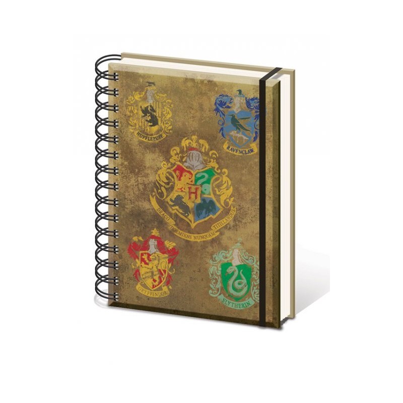 Carnet - Harry Potter - Emblème Poudlard et les 4 maisons
