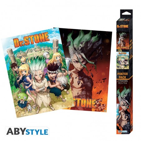 Set 2 Chibi Poster - Groupe et Artwork - Dr. Stone