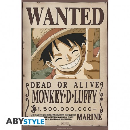Poster - Wanted Luffy 1'500'000'000 - One Piece - Roulé et filmé