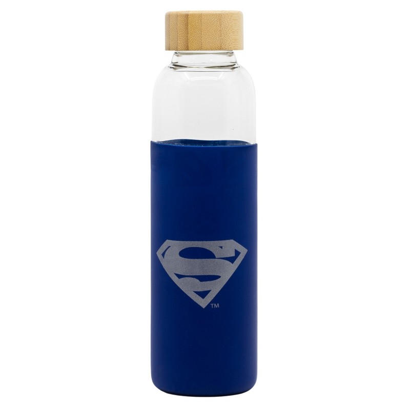 Bouteille en Verre et Silicone - Logo - Superman