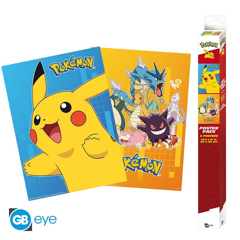 Set 2 Chibi Poster - Colourful Characters - Pokemon